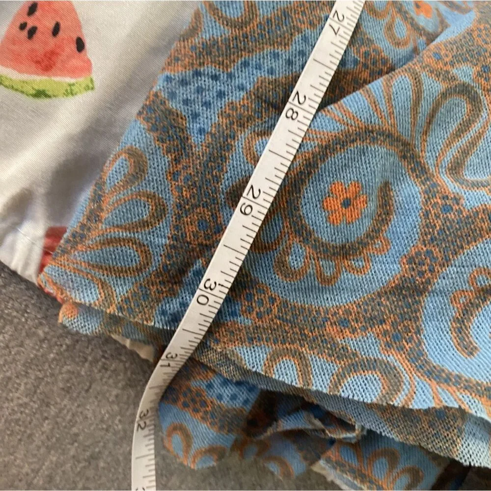 ⭐ 3/$15 Vintage Y2K Sweet Pea Small Blue Orange Floral Mesh Tank Mini Dress - Picture 10 of 10